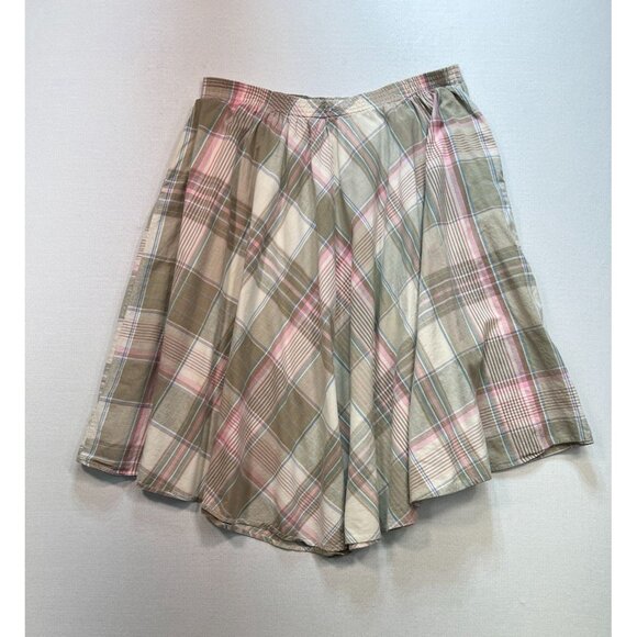 JP Collections Pleated Preppy Skirt Womens 26 Brown Plaid Knee Length Retro 90s - Picture 9 of 11